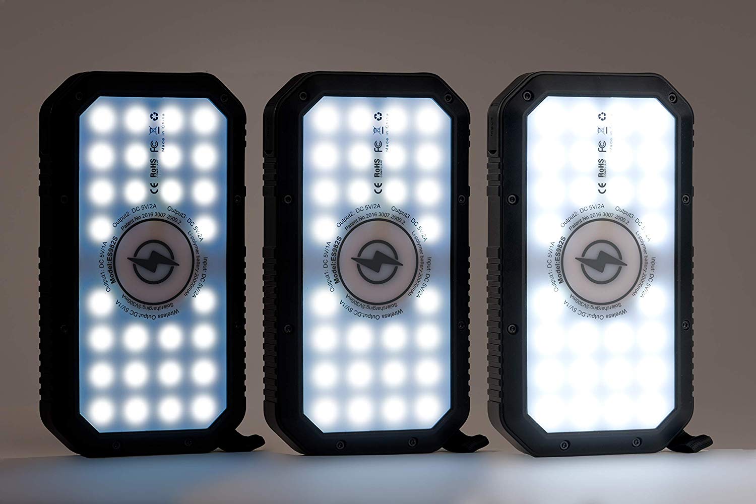 Wireless Solar Powered Phone Charger Battery With Flashlight