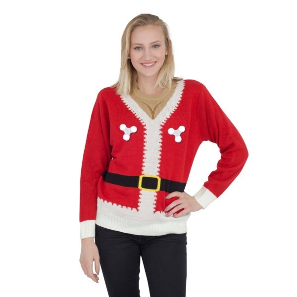 Women’s Fidget Spinner Santa Suit Ugly Sweater