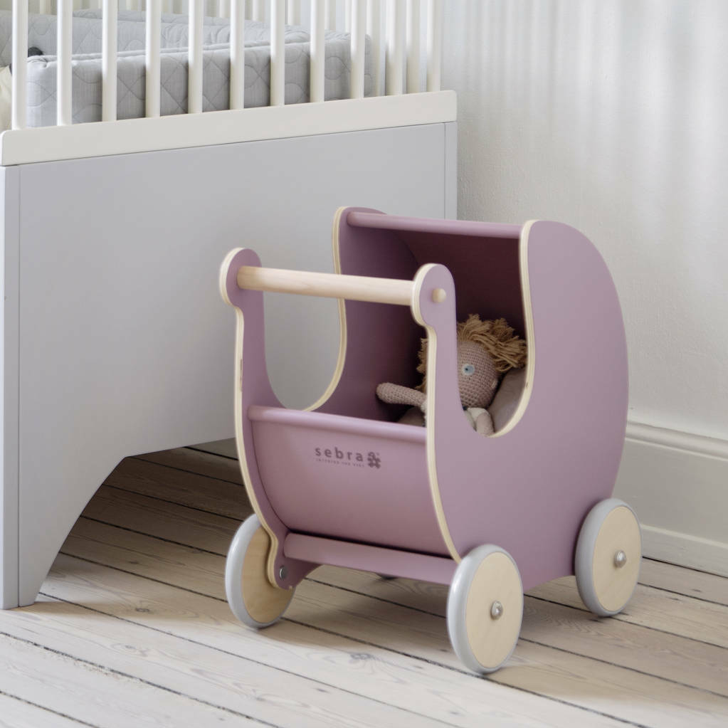 Wooden Dolls Pram