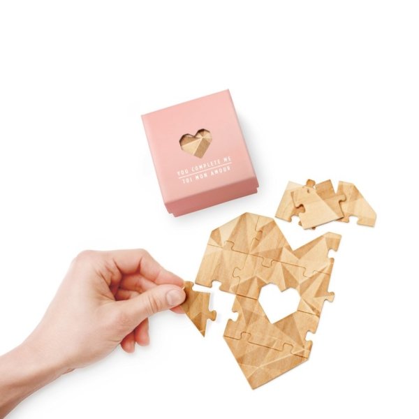 Wooden Heart Shaped Jigsaw Puzzle