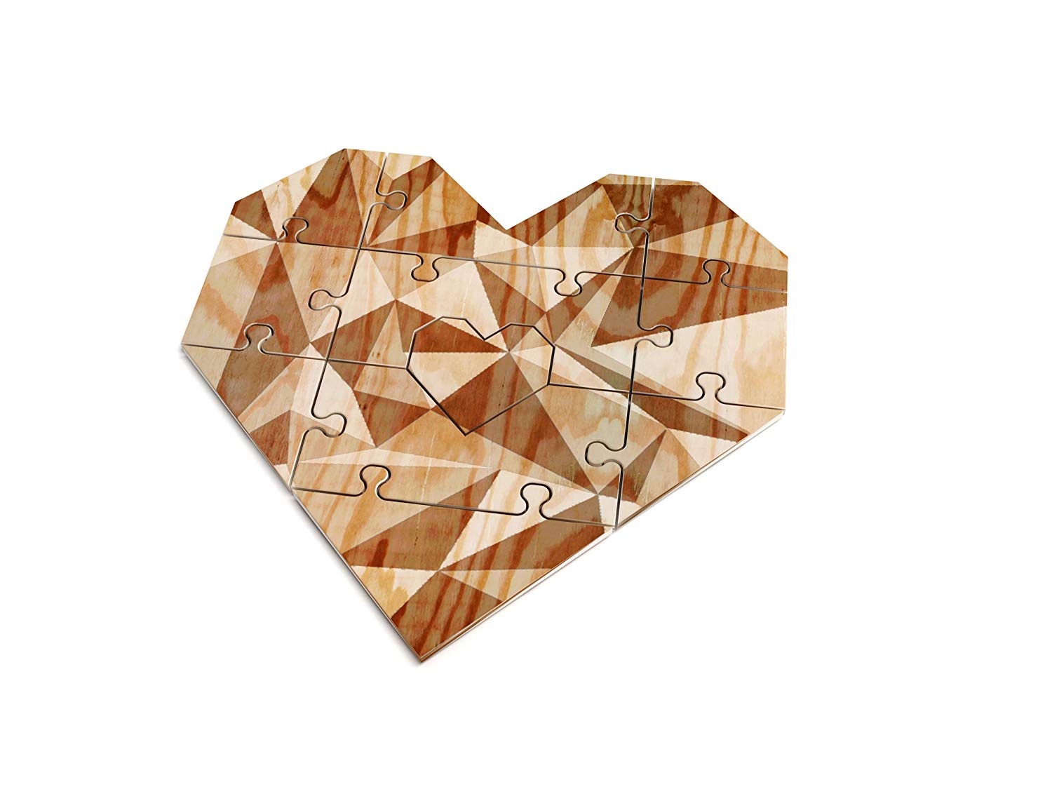 Wooden Heart Shaped Jigsaw Puzzle