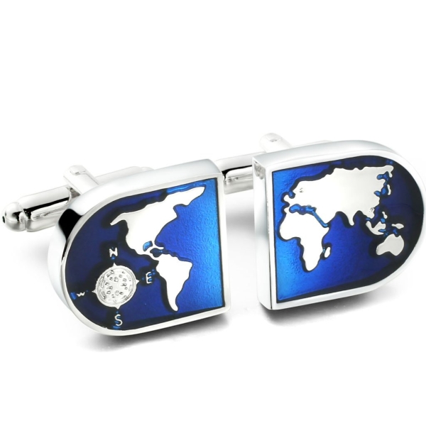 World Map Cufflinks