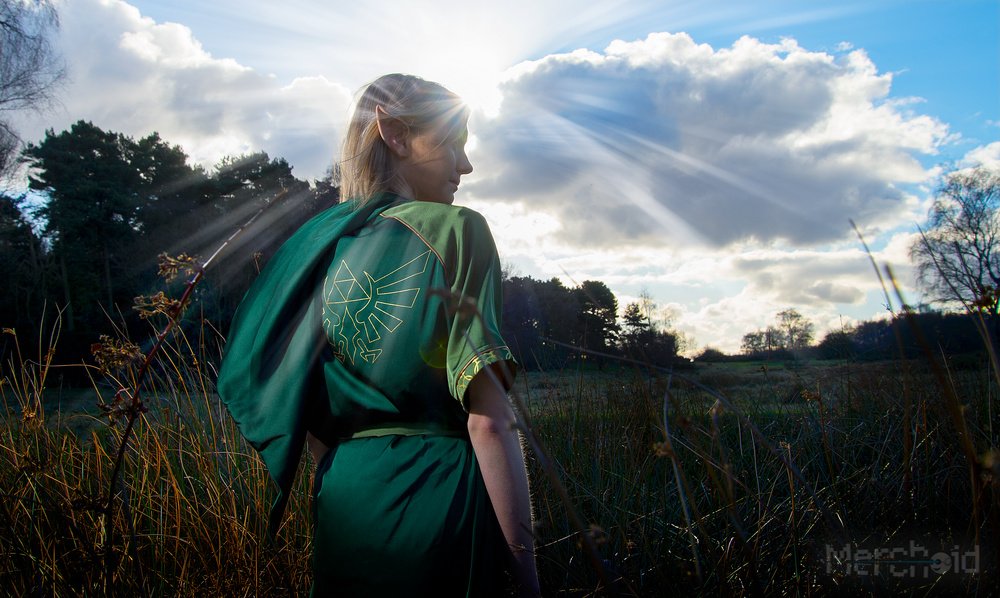 Zelda: Green Goddess Satin Robe Night Dress