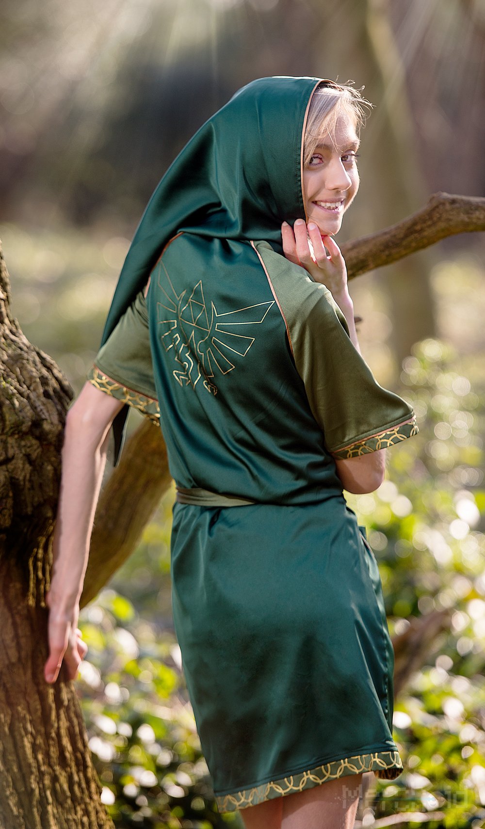Zelda: Green Goddess Satin Robe Night Dress