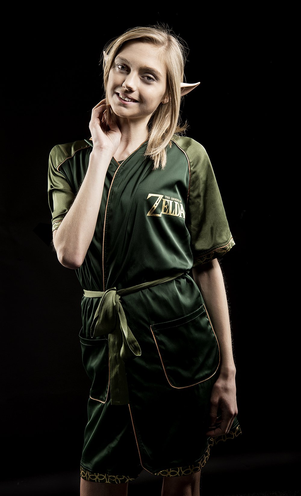 Zelda: Green Goddess Satin Robe Night Dress