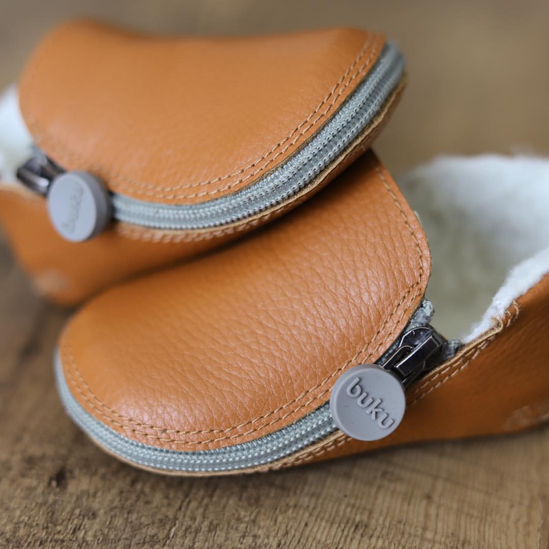 Zip-on Leather Baby Shoes