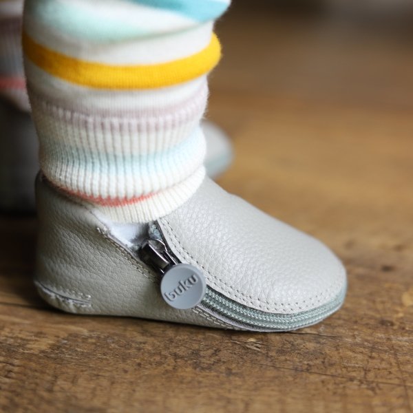 Zip-on Leather Baby Shoes