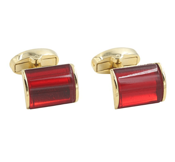 Gold Edge Red Cuff Links