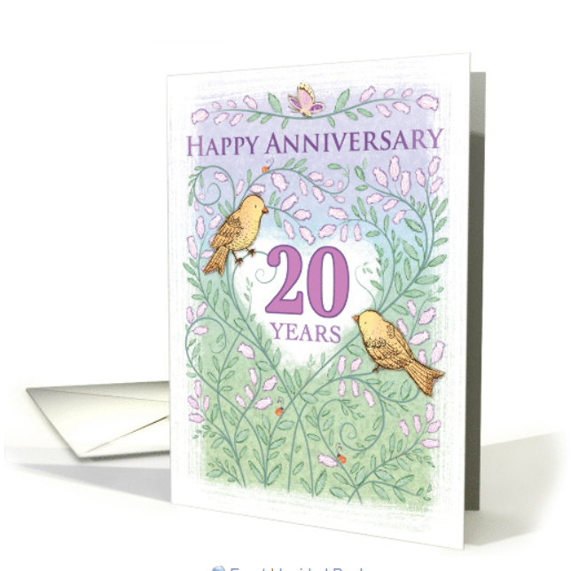 20 Years Love Birds Card