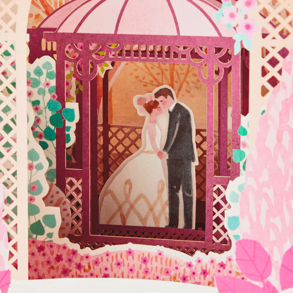 A Lifetime of Happiness Pop Up Shadow Box Wedding Card