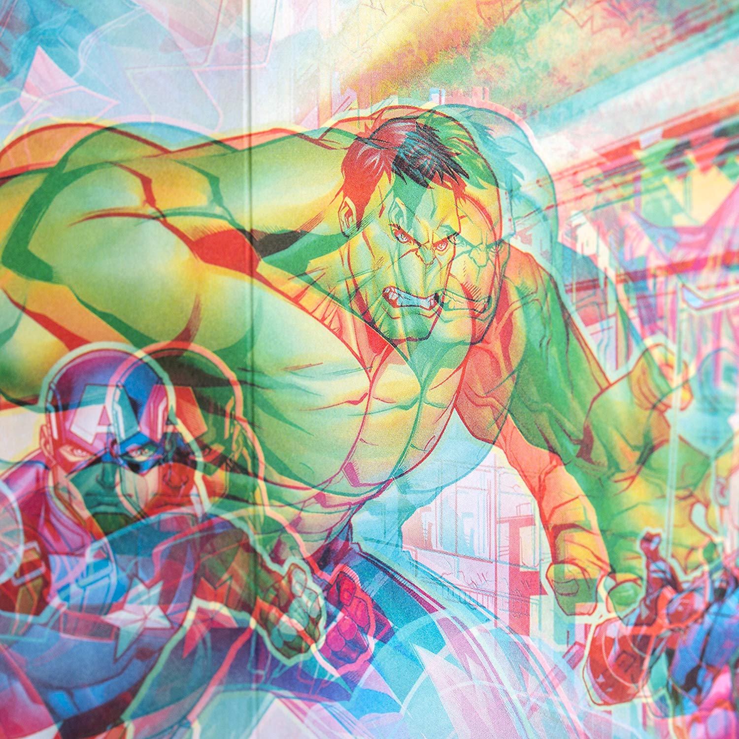 Avengers Birthday Card with 3D Stickers and Anaglyph Glasses