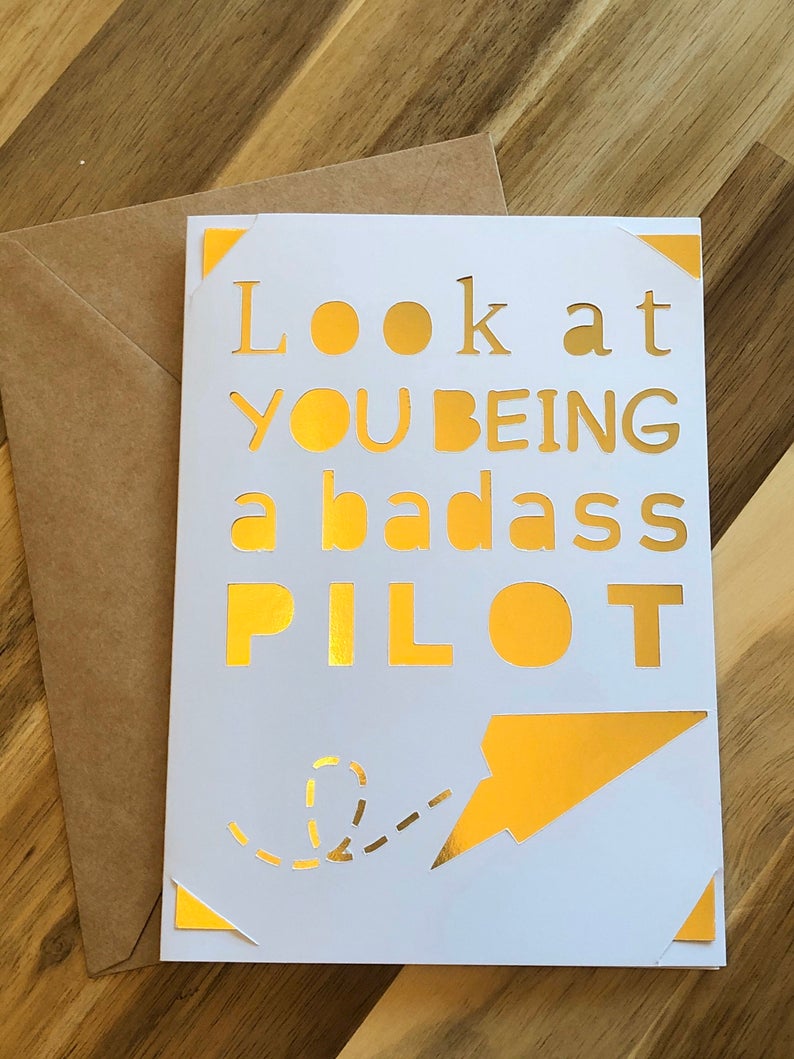 Badass Pilot Greeting Card