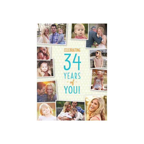 Birthday Year Photo Collage Card