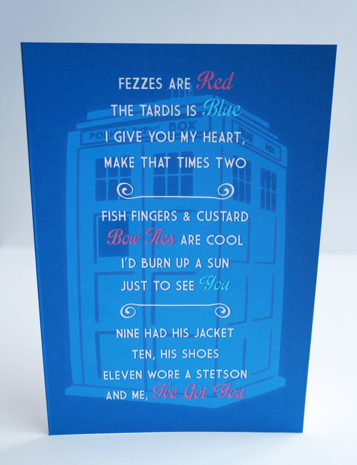Dr Who Love Poem Greeting Card