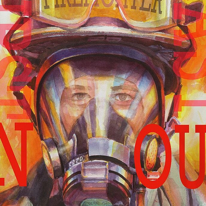 Firefighter Art Greeting Card