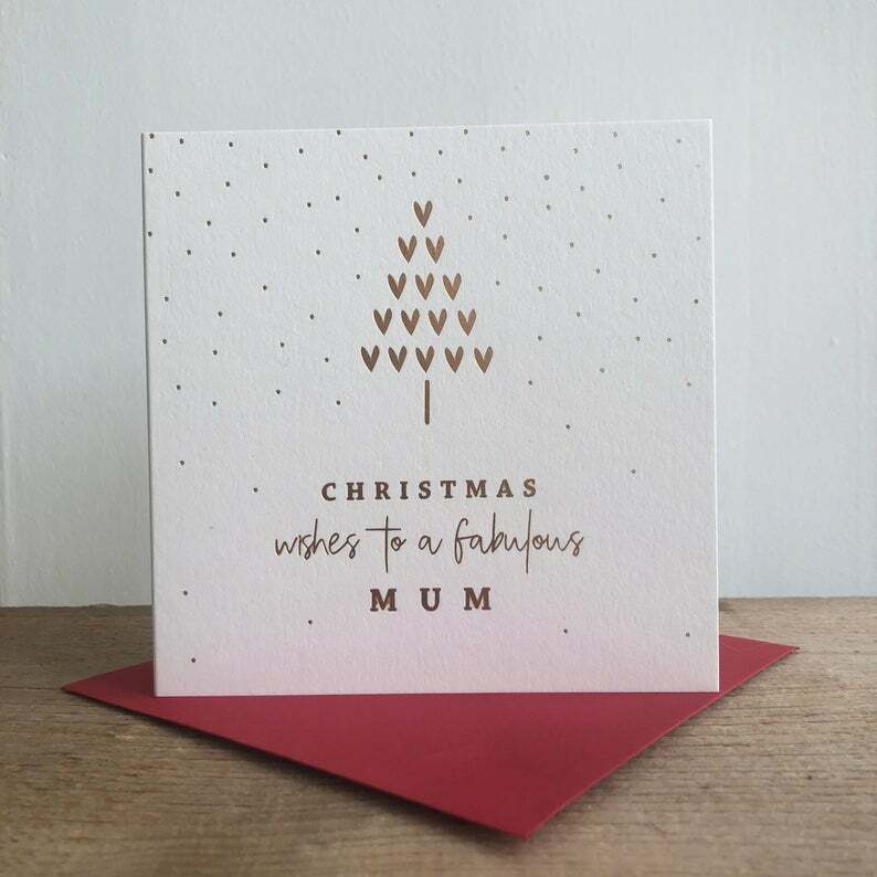 Gold Foil Christmas Card for Mum