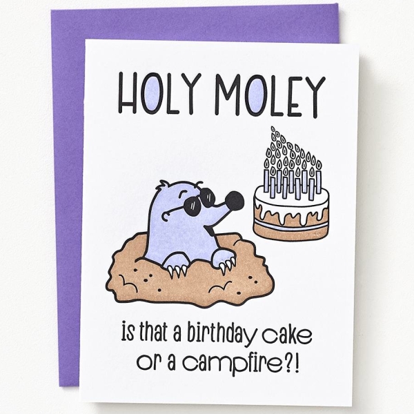 Holey Moley Campfire Birthday Card