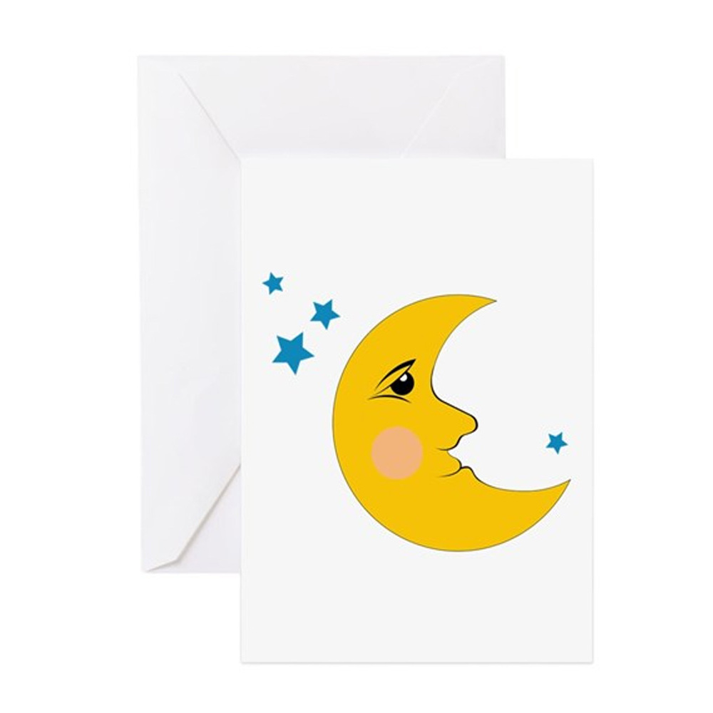 Moon & Stars s Greeting Card