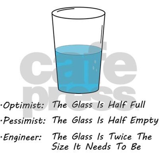 Optimist Pessimist Engineer Greeting Card