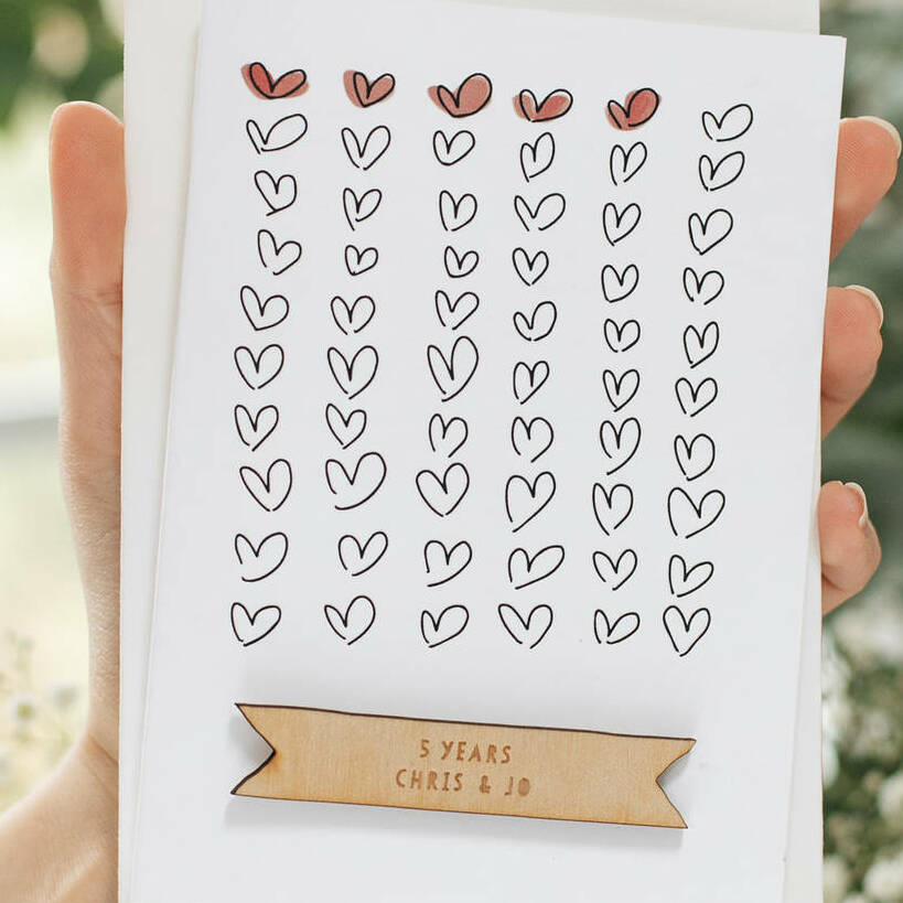 Personalised Anniversary Heart Card