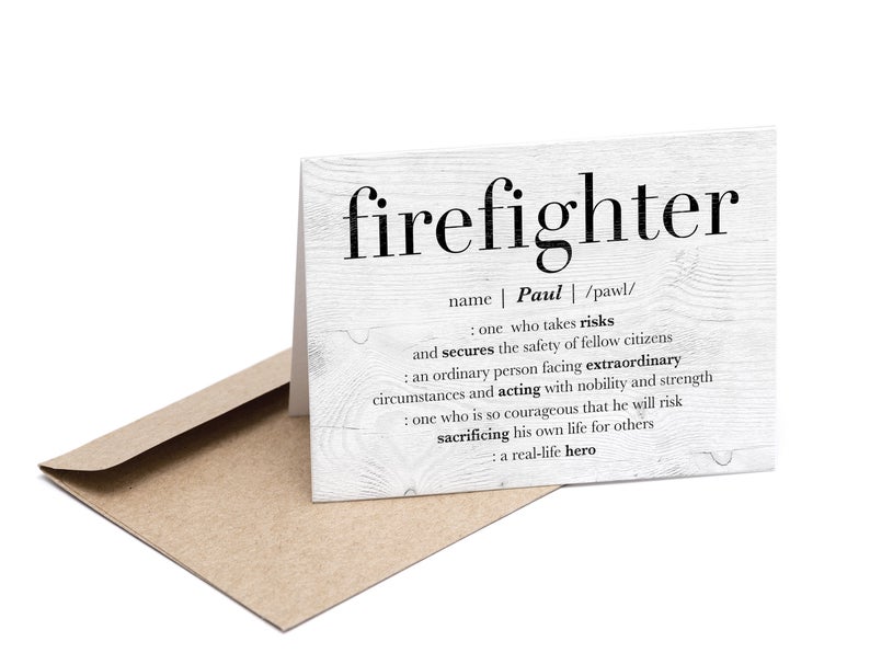 Personalized Firefighter Card