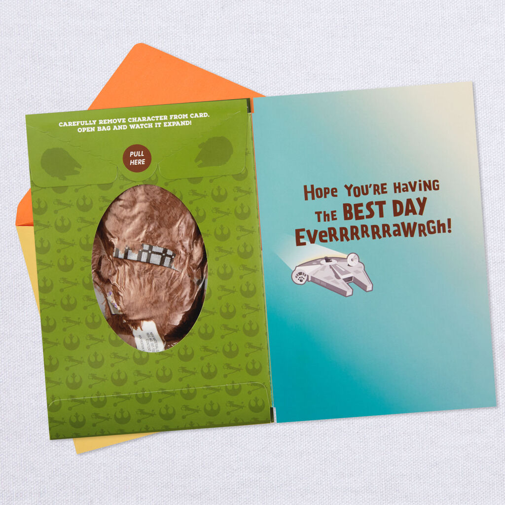 Star Wars Chewbacca Just Because Card With Stuffed Animal