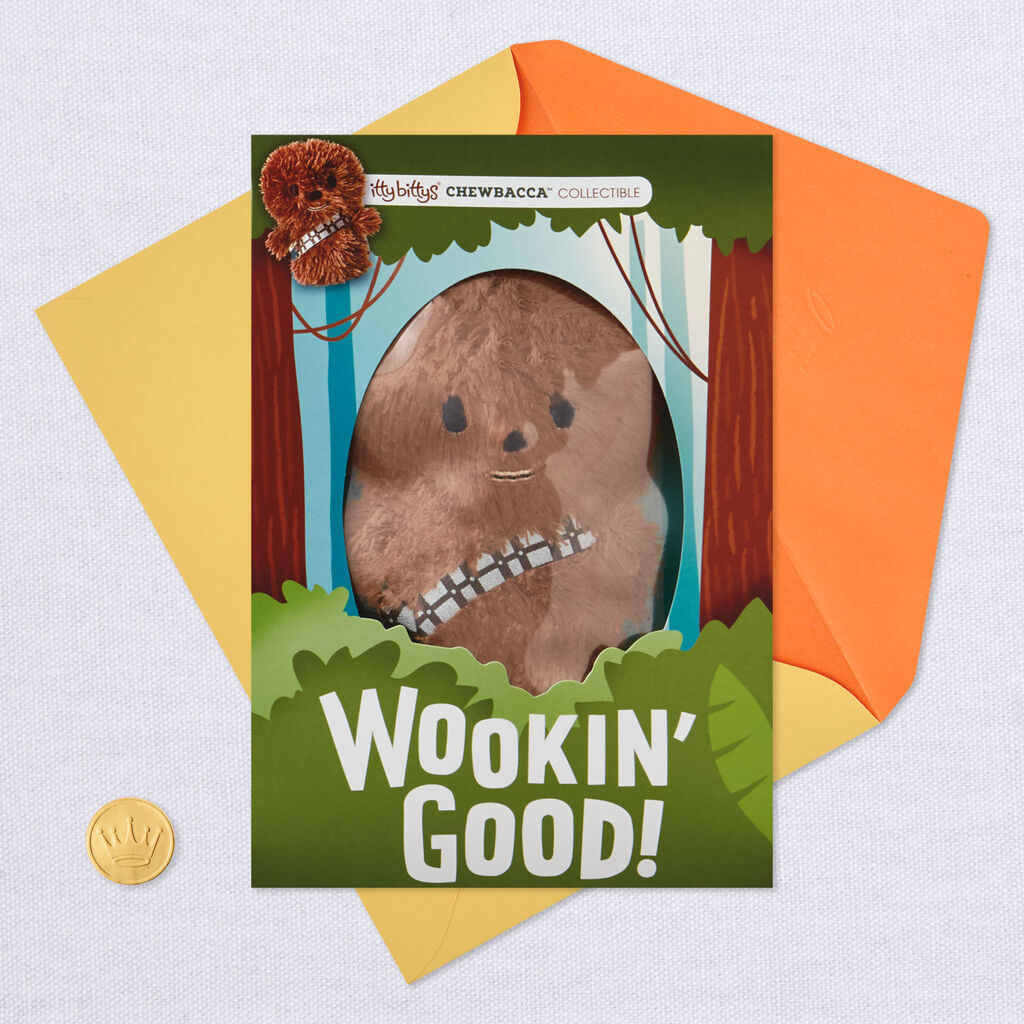 Star Wars Chewbacca Just Because Card With Stuffed Animal