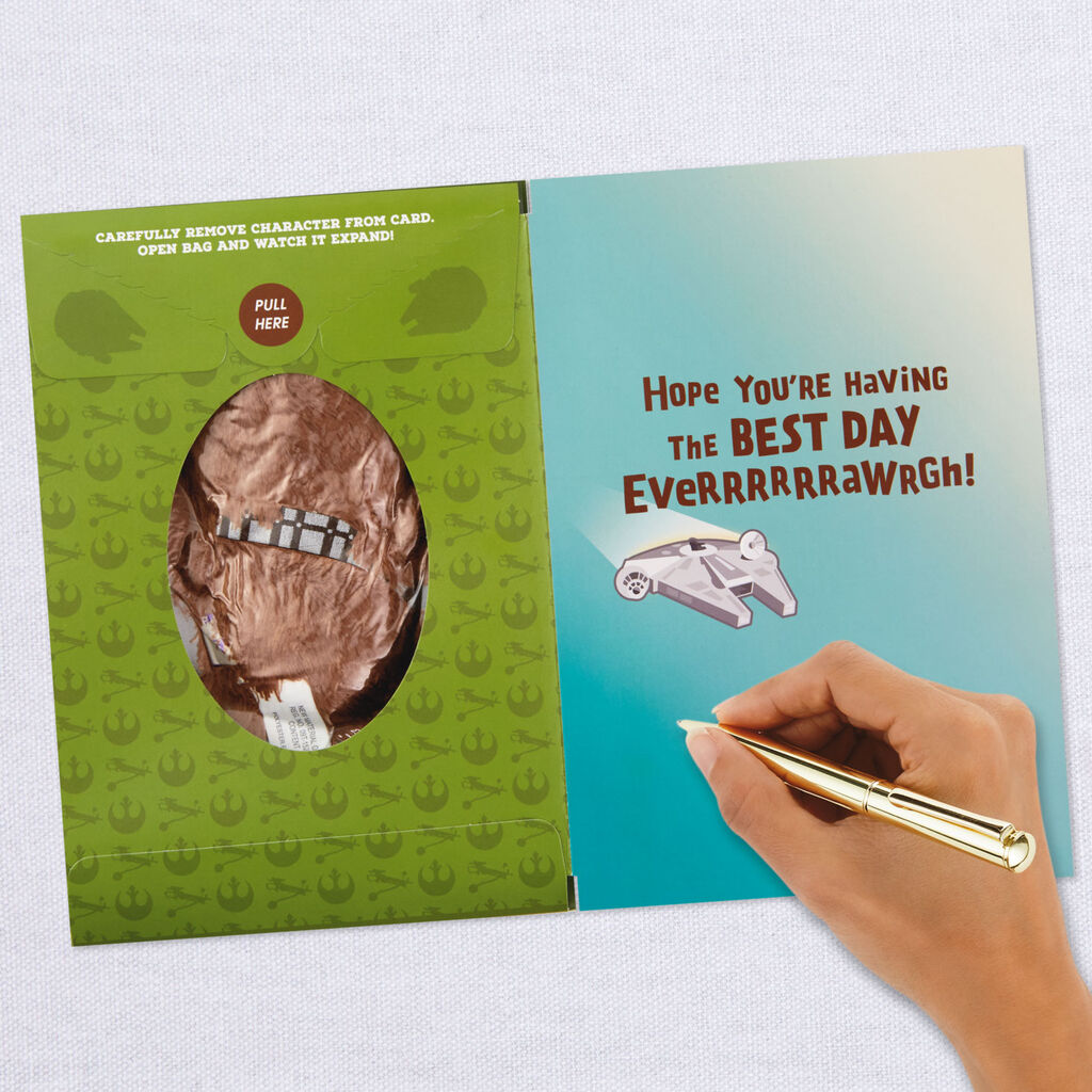 Star Wars Chewbacca Just Because Card With Stuffed Animal