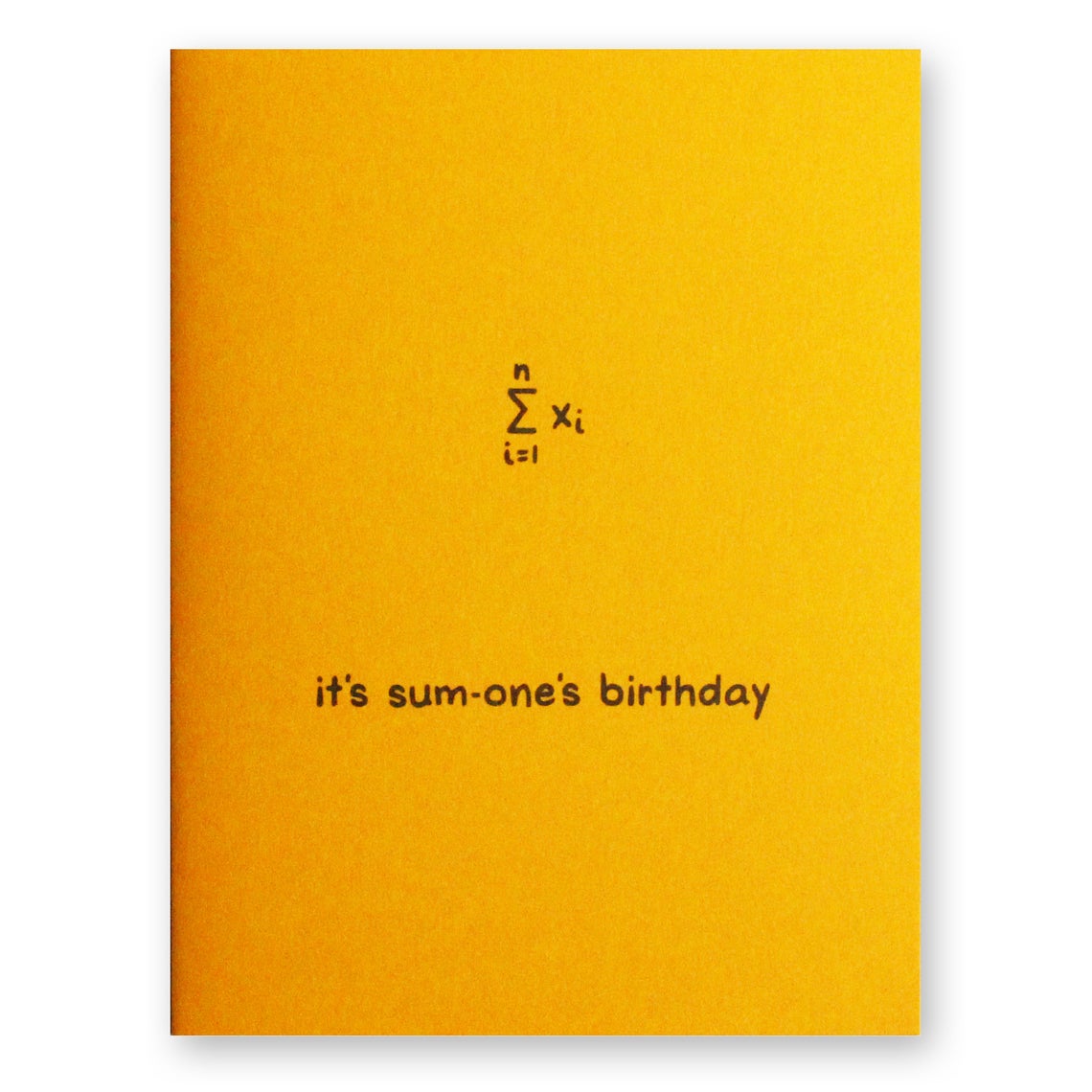 Sum One's Birthday Card