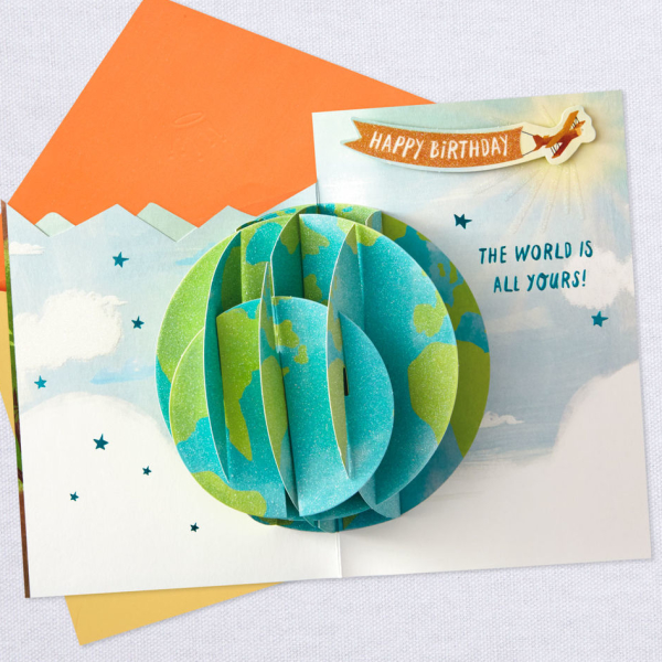 The World Is Yours Pop Up Birthday Card