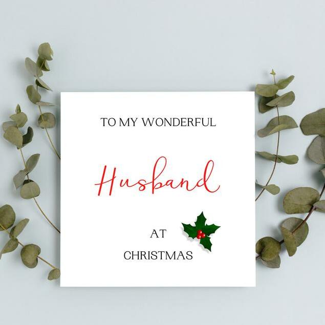 To My Wonderful Husband at Christmas Card 