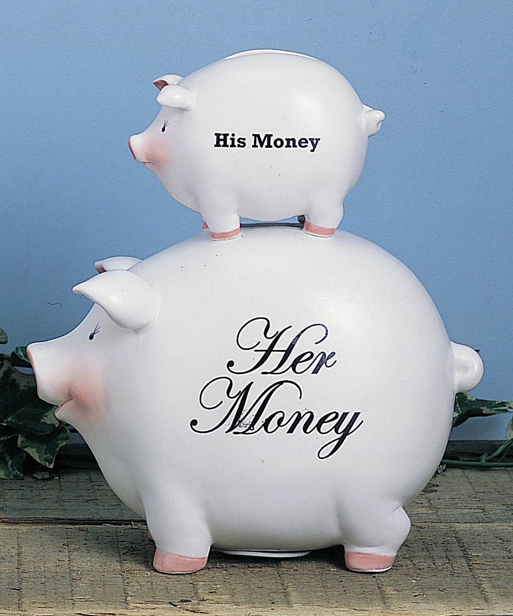 His Money/Her Money Ceramic Piggy Bank