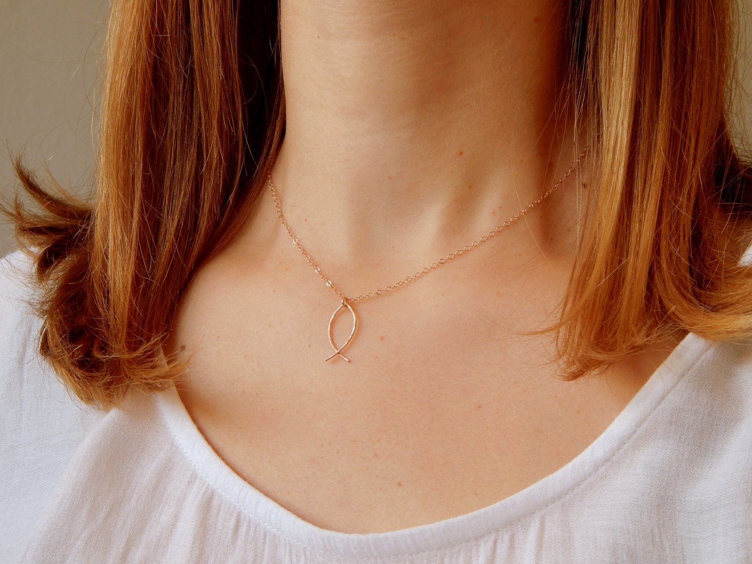 Ichthus gold necklace