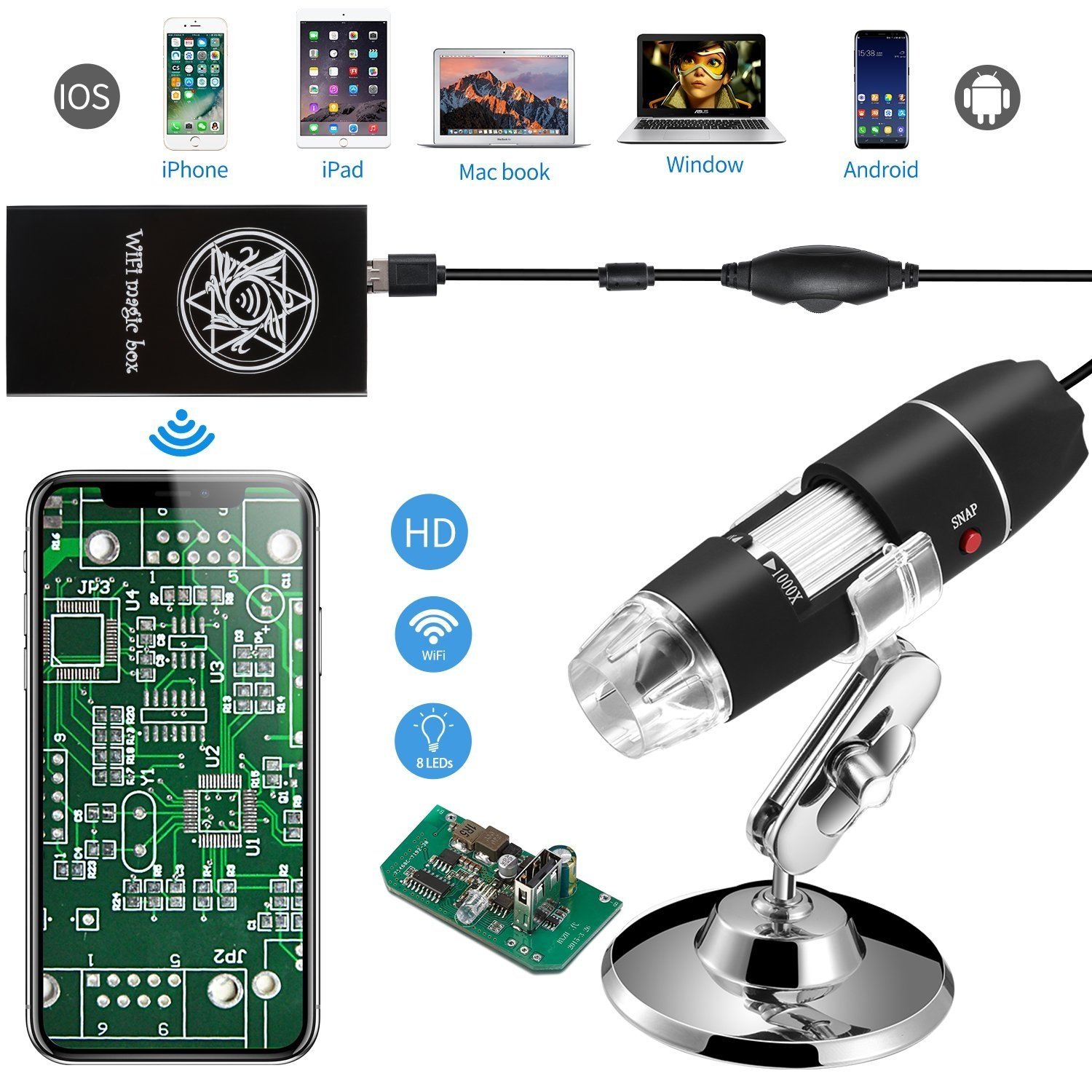 Jiusion Wifi USB Digital Handheld Microscope