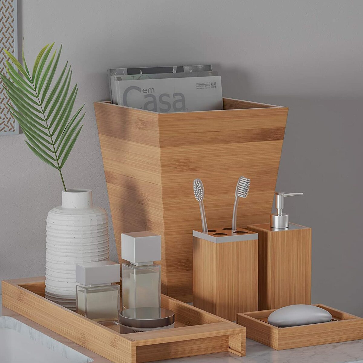 Lavish Home Bamboo Bath Accessories