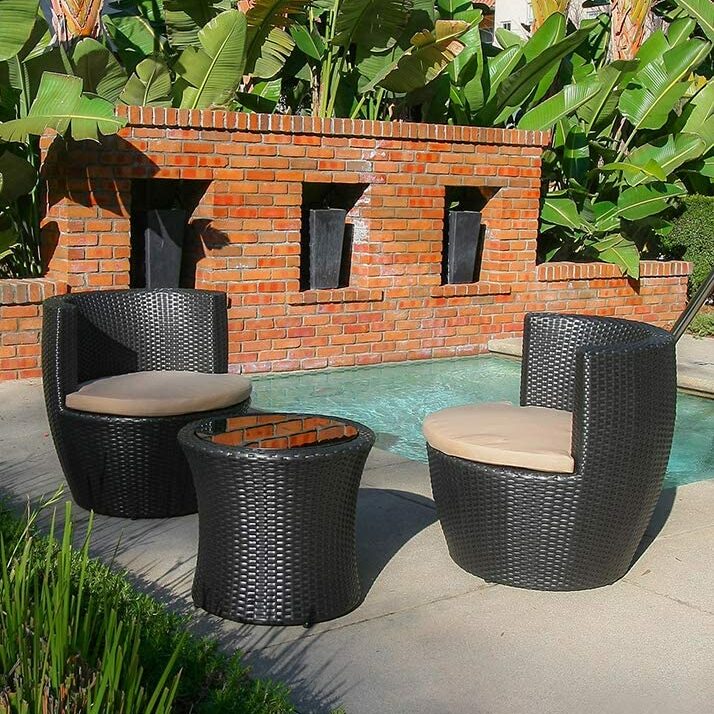 Luxe Furnishings 3 Piece Stackable Patio Furniture Set