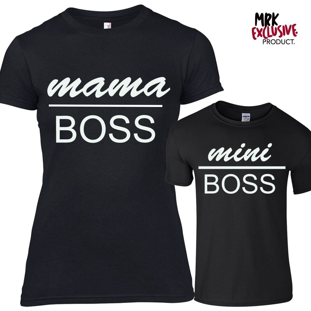 Mama & Mini BOSS Matching Black Tees 