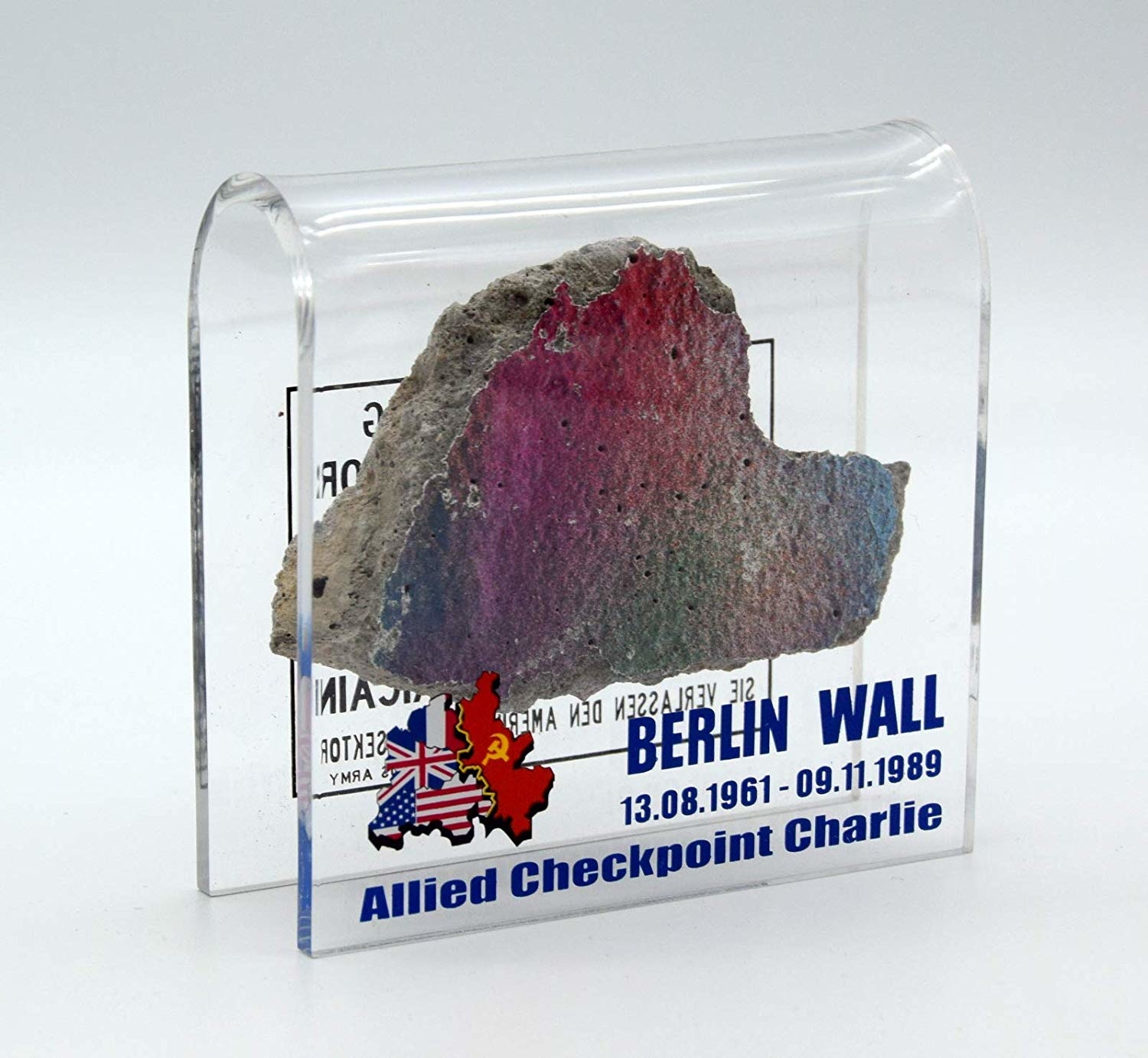 Original Piece of the Berlin Wall with a Stand