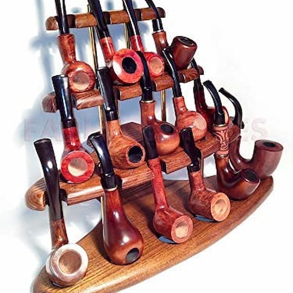 Pipe Stand Rack Holder for 15 Tobacco Pipes