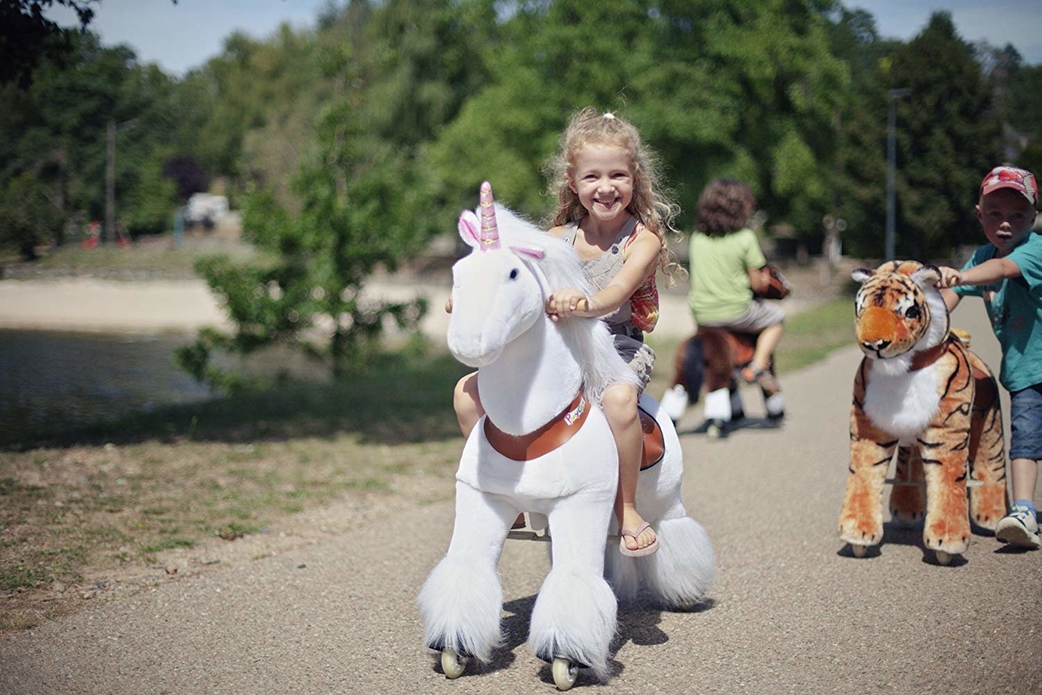 Pony Cycle White Unicorn Ride on Toy