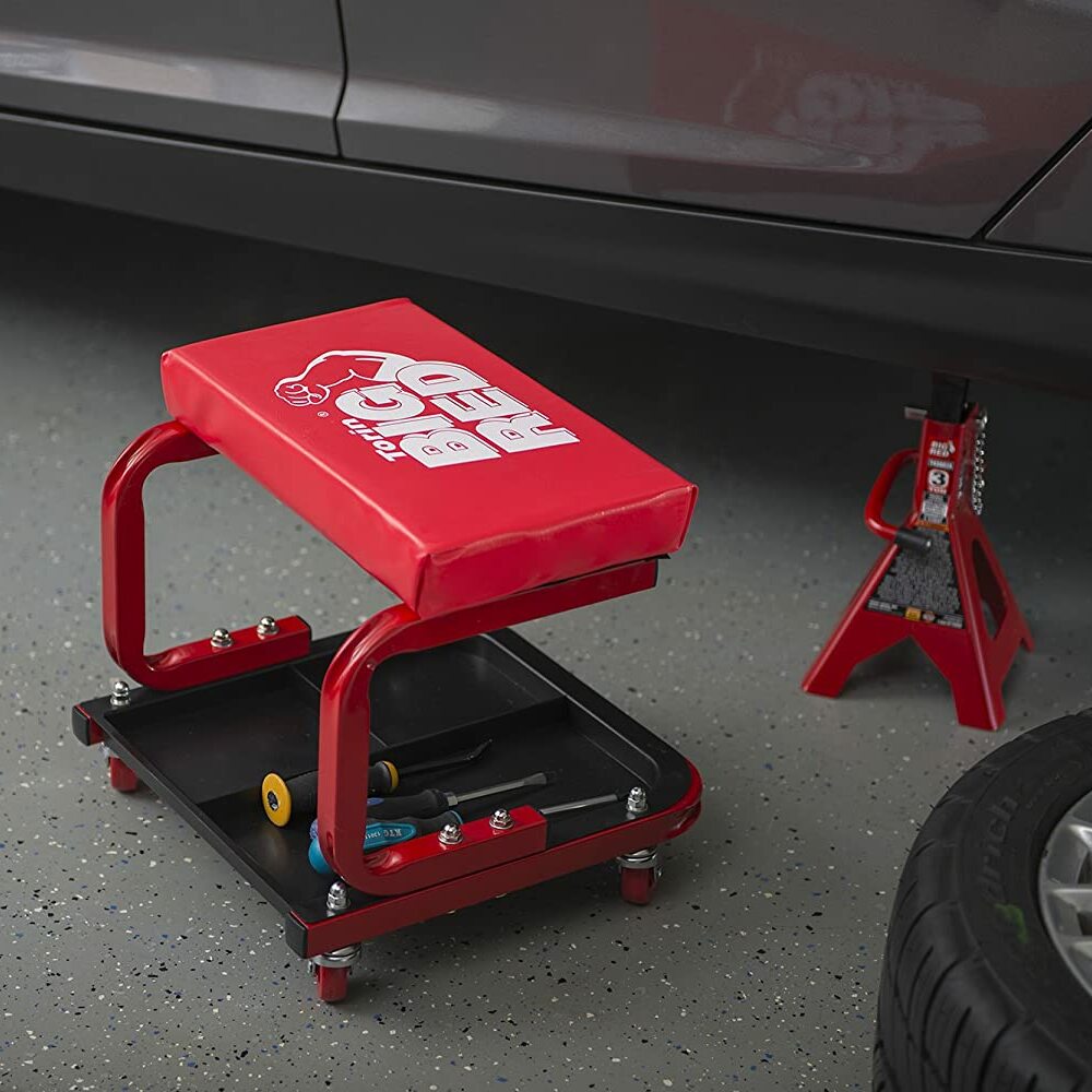 Red Rolling Creeper Garage/Shop Seat