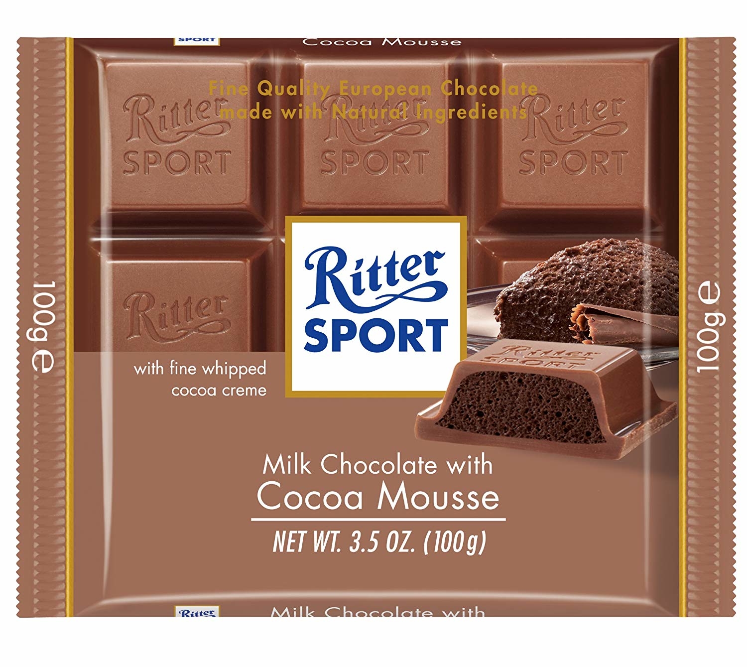 Ritter Sport Milk Chocolate with Cocoa Mousse (Pack of 11)