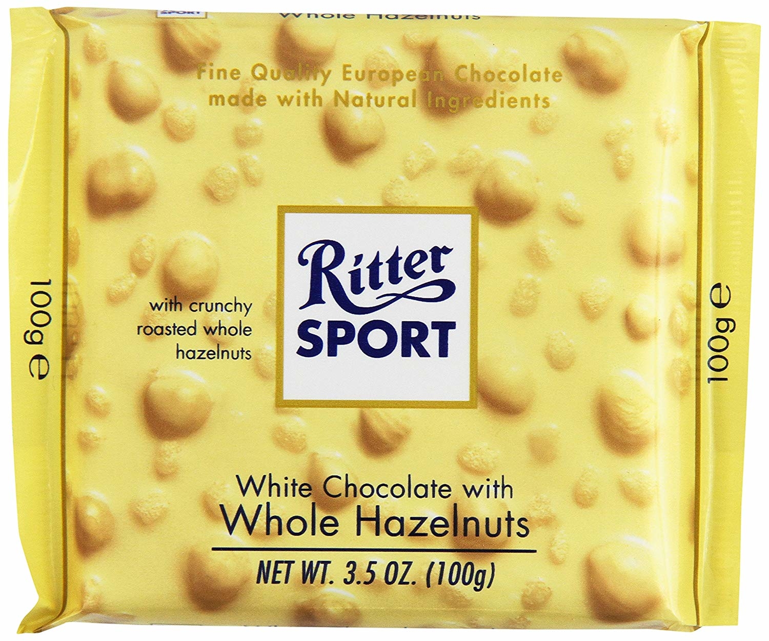 Ritter Sport White Chocolate with Whole Hazelnuts (Pack of 10)