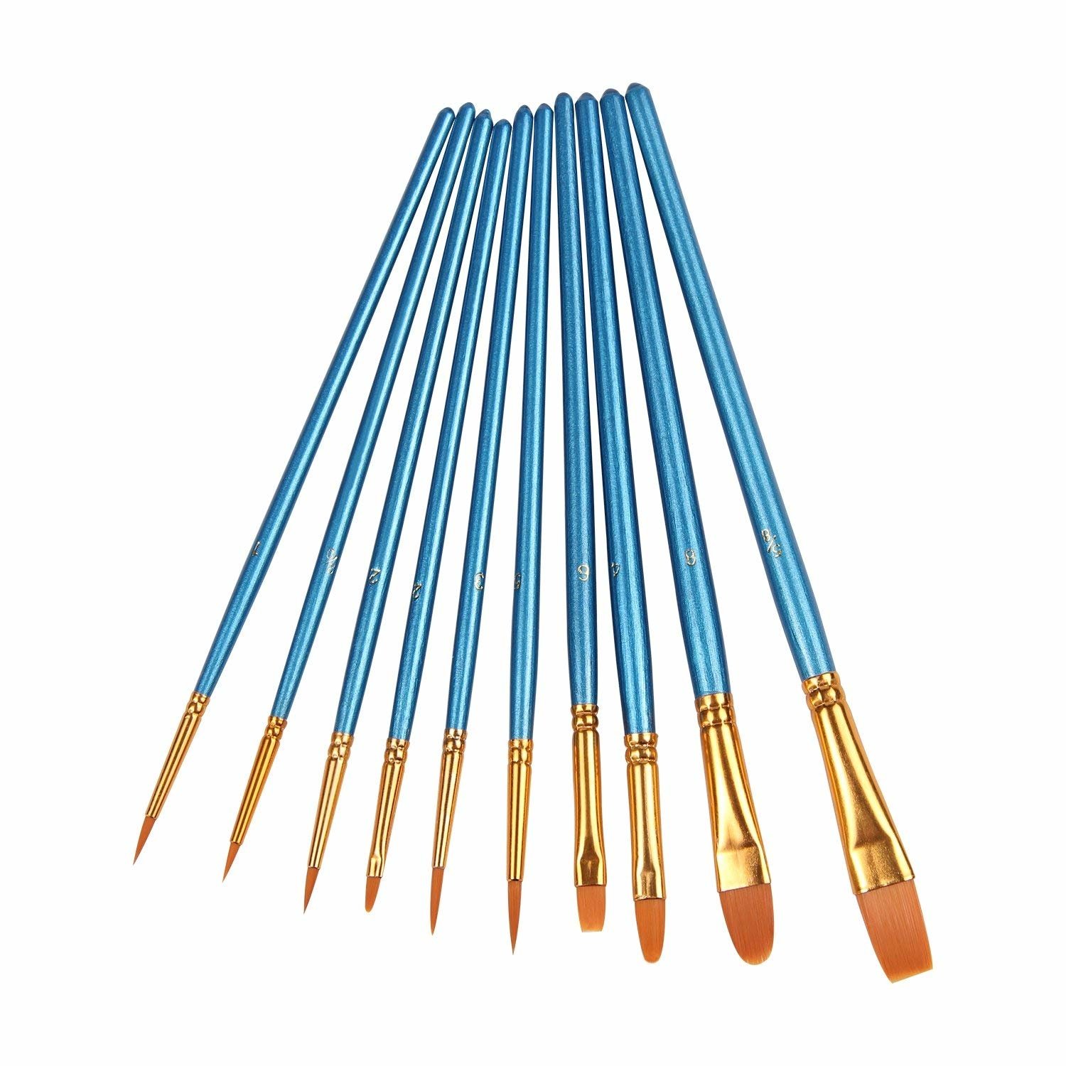 Round Pointed Tip Nylon Hair Brush Set