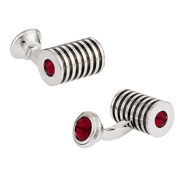 Ruby Red Swarovski Barrel Crystal Cufflinks