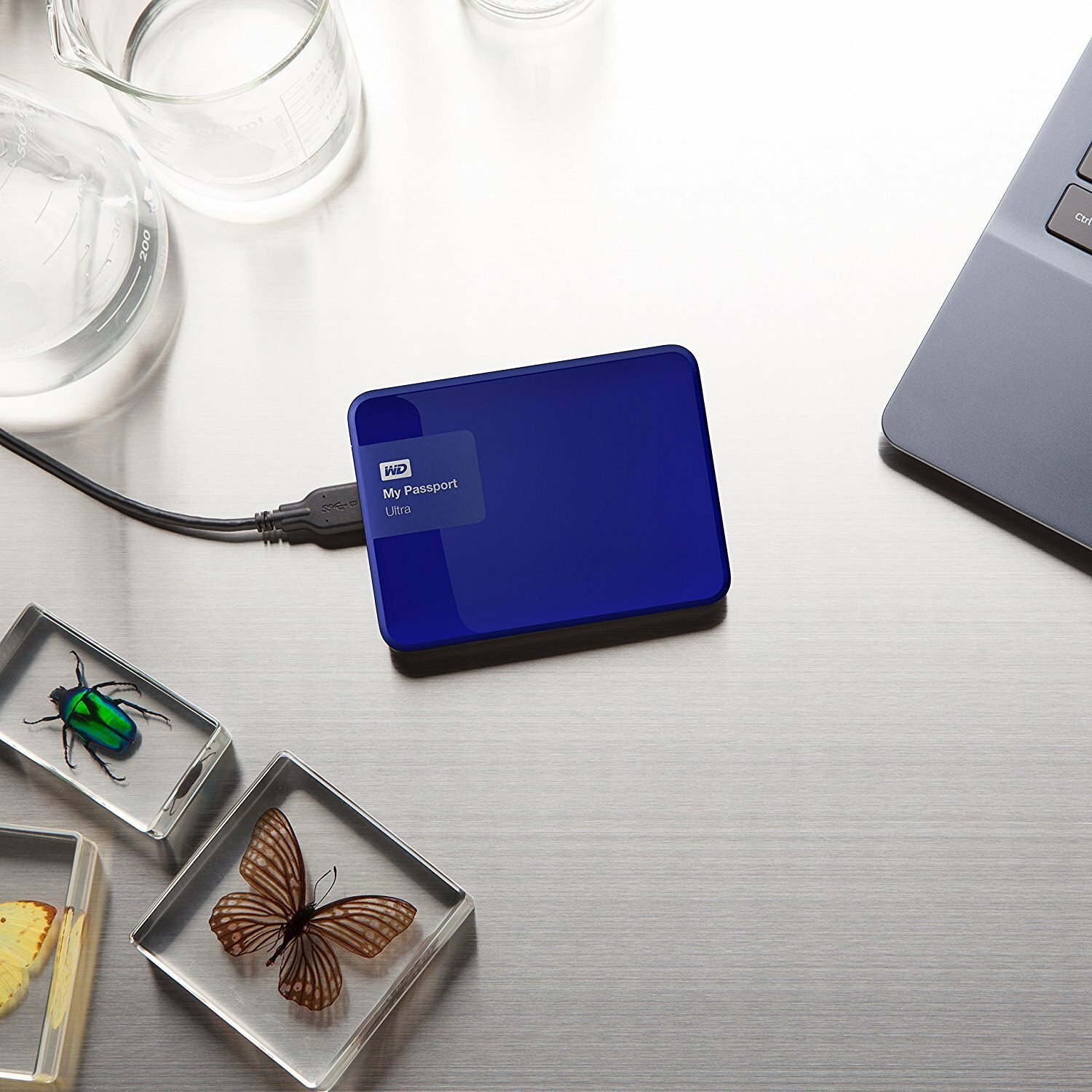 Sapphire Blue Portable External Hard Drive