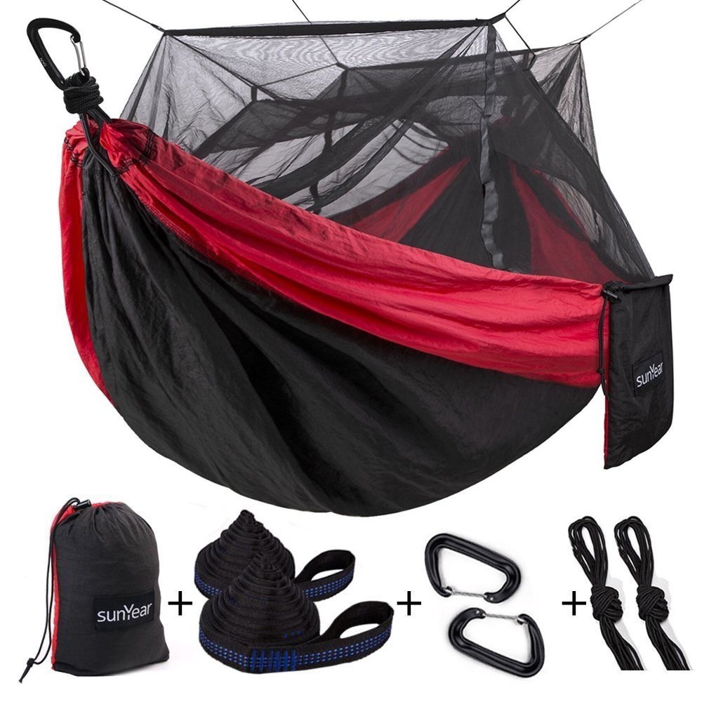 Single & Double Camping Hammock With Mosquito/Bug Net