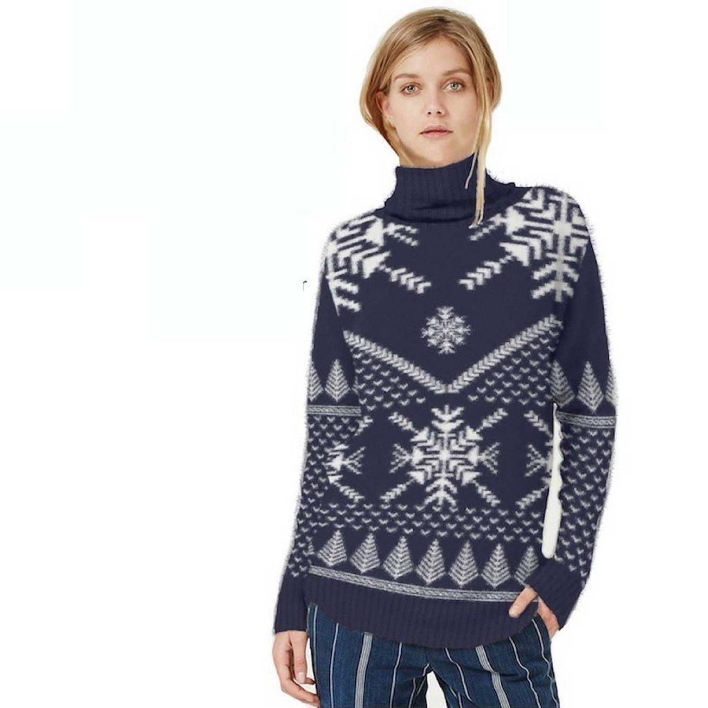 Snowflake Polo Neck Jumper