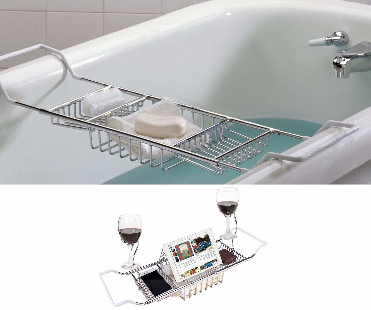 Stainless Steel Bathtub Caddy Tray