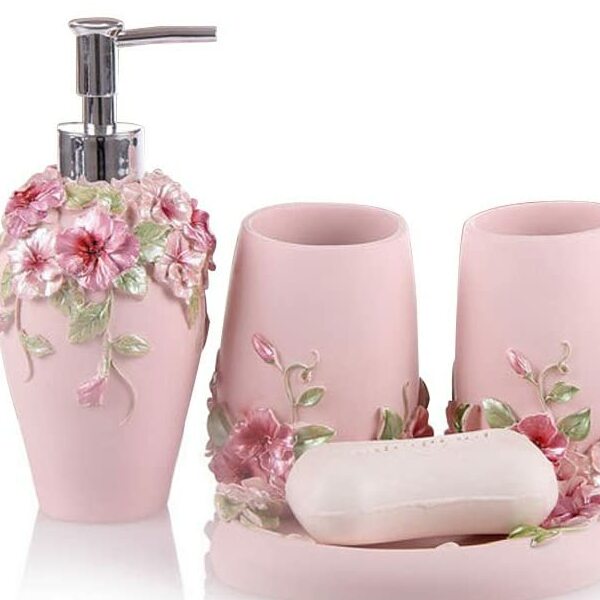 Vintage Pink Bathroom Accessories